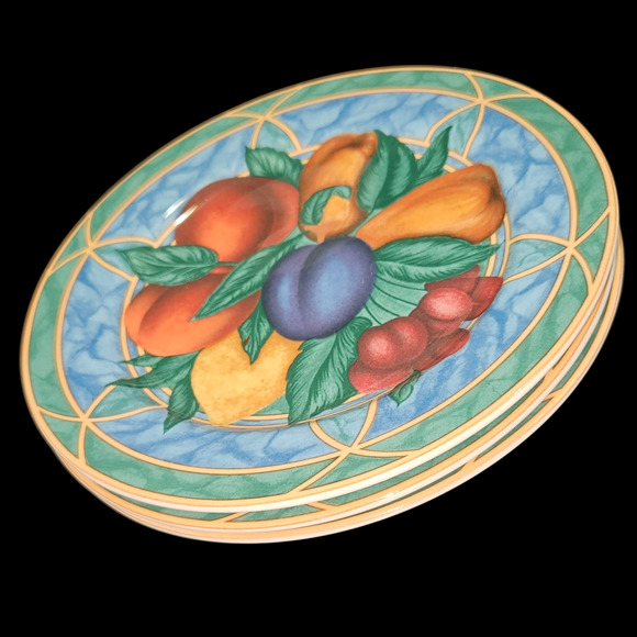 Set of 3 Victoria & Beale Forbidden Fruit 9024 8" Salad Plates Fine Porcelain - Picture 4 of 5